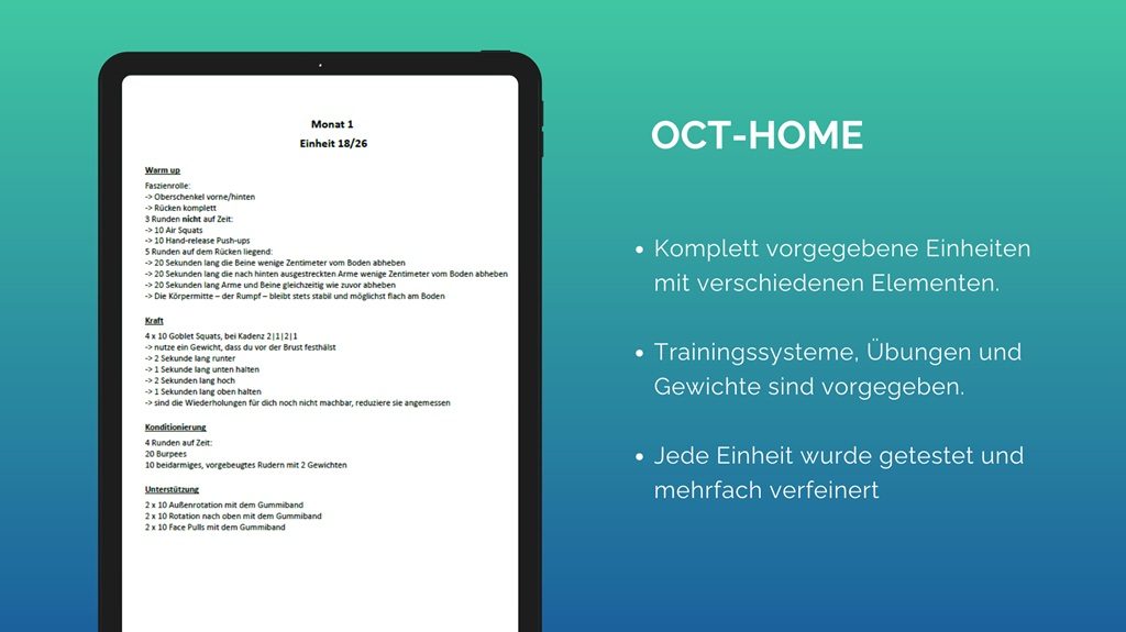 OCT-HOME - Heimtrainingplan Vorschau 2 OCT-HOME - Heimtrainingplan Vorschau 2