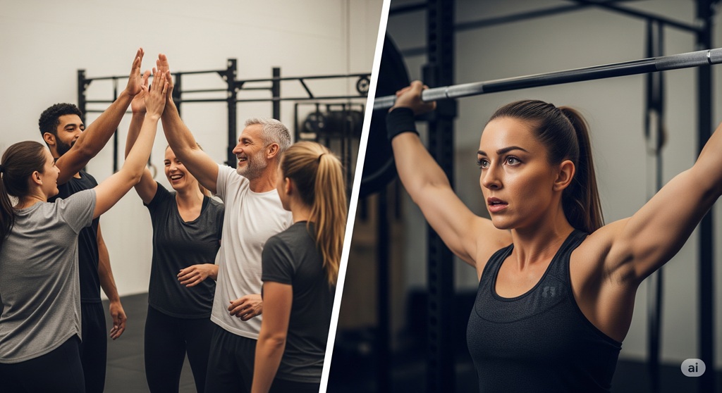 Guide für Crosstraining: Athleten unterstützen sich gegenseitig im Gruppen-Workout