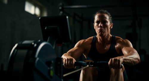 Ein Athlet, der mit HIIT auf dem Rudergerät gezielt seine VO2max steigern will.