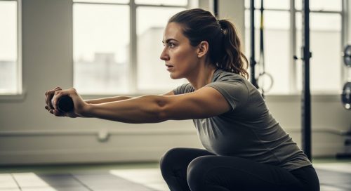 Athlet führt ein sicheres HIIT-Workout durch, um Gelenkschmerzen zu vermeiden.