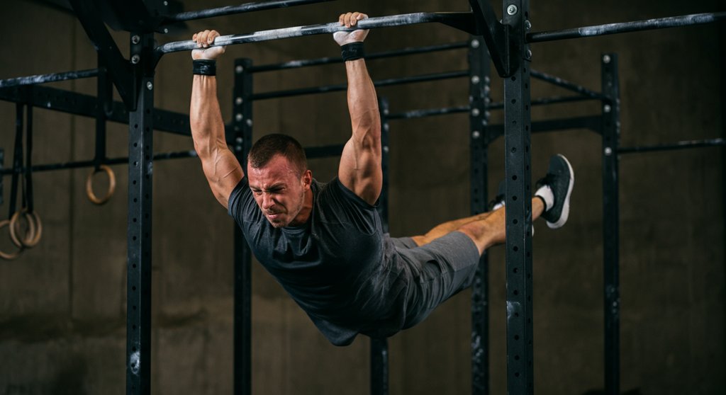 Athlet scheitert beim Muscle Up lernen an der Transition