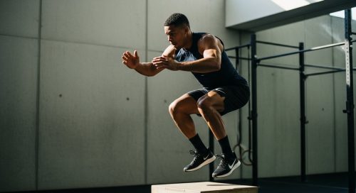 Athletische Person beim intensiven HIIT-Training, um den Stoffwechsel anzukurbeln.