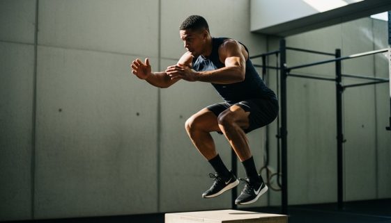 Athletische Person beim intensiven HIIT-Training, um den Stoffwechsel anzukurbeln.