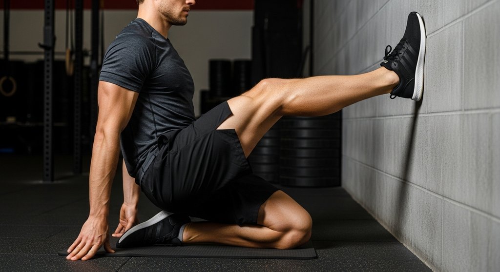 Athlet beim Mobility für Crosstraining: Er macht den Couch Stretch für die Hüfte.