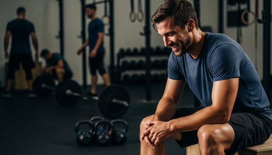 Ein Anfänger blickt nach seinem ersten Monat CrossTraining stolz in die Kamera.