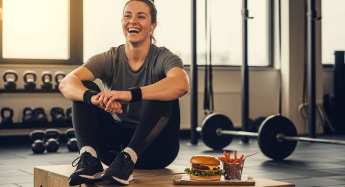 Ein CrossTrainer genießt einen wohlverdienten Burger als Teil seines Cheat Days.