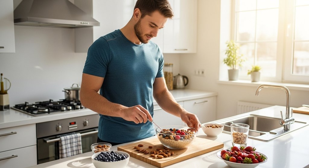 CrossTrainer startet nach dem strategischen Cheat Day mit einem gesunden Frühstück in die Woche.