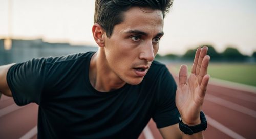 Eine Person bei einem hochintensiven Sprint als Beispiel für das hochintensive Intervalltraining nach der Little-Methode.