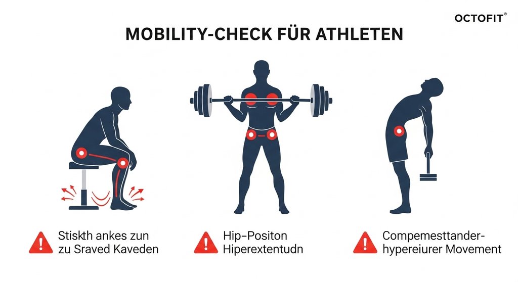 Infografik zeigt Probleme durch mangelnde Crosstraining Beweglichkeit in Gelenken.