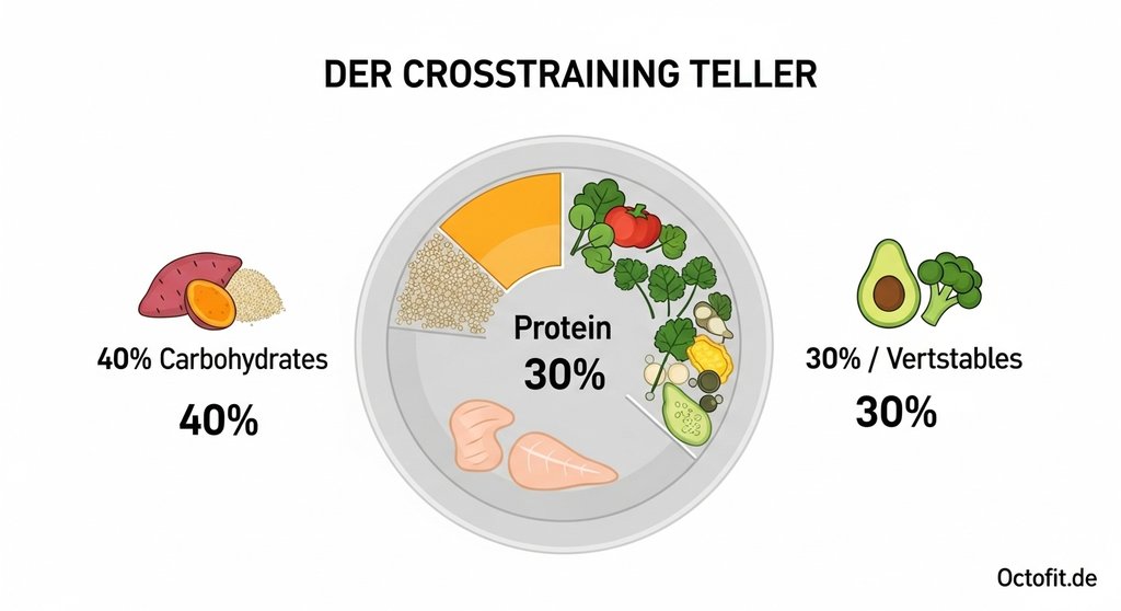 Infografik zur idealen Makronährstoffverteilung für CrossTraining Athleten.