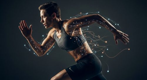 Nahaufnahme eines Athleten in voller Anstrengung, der die physiologischen Effekte von HIIT symbolisiert.