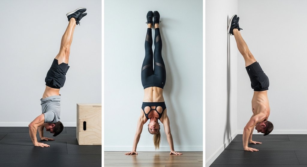 Infografik der Handstand Push-up Progressionen für das Gymnastics Crosstraining.